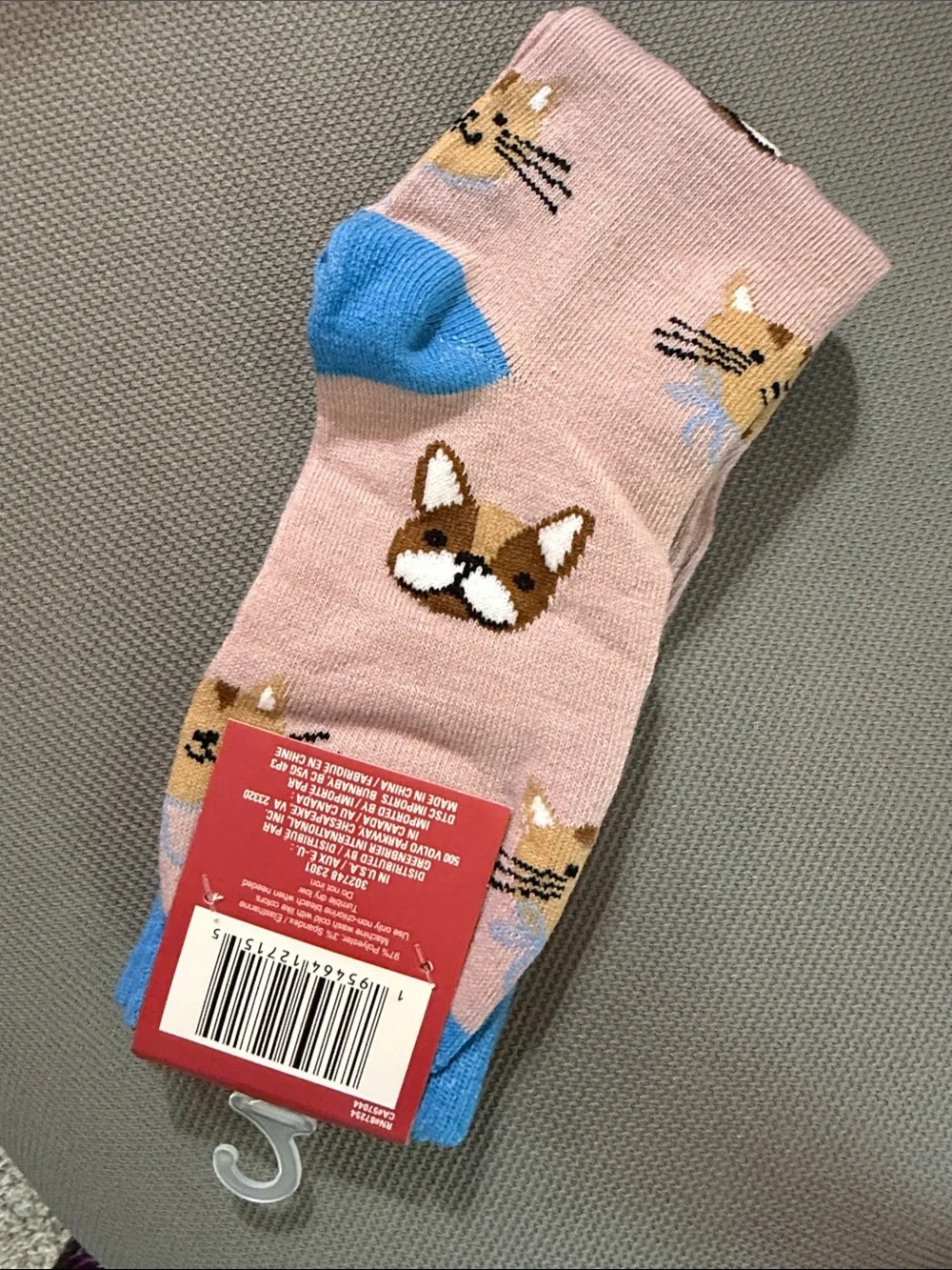 Juncture Women's Pink Cat & Dog Knee-High Socks shoe size 5-9